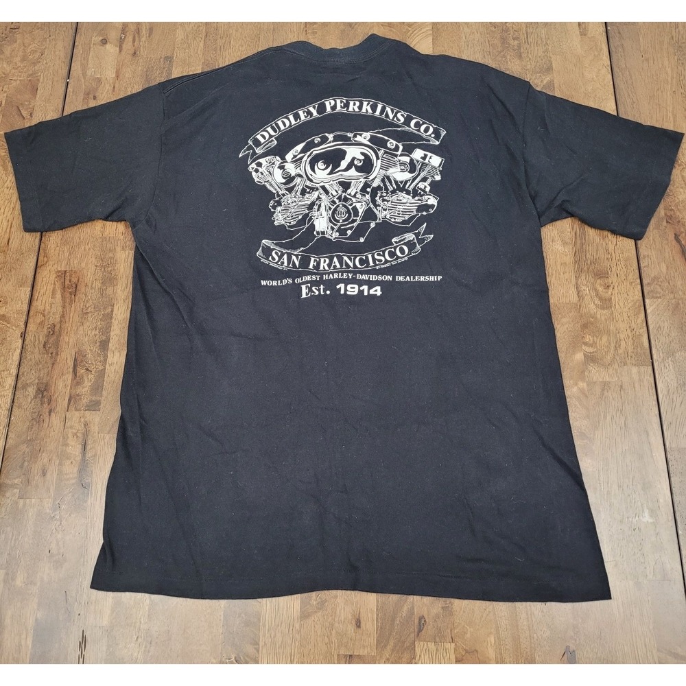Vintage 1981 Single Stitched Dudley Perkins Dragon Of The West Harley Tee Sz LG - Picture 6 of 9